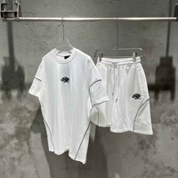 Ensemble de sport d'été réfléchissant 100 % coton pour homme, unisexe, t-shirt en jersey oversize et short, style décontracté tendance, survêtement court