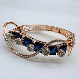 Bracelet à breloques en or massif fait à la main avec diamant 14K 18K or blanc jaune taille brillante certifié tiers bijoux fins mariage - Product Image 5