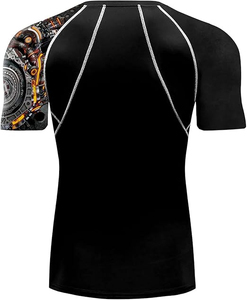 Camiseta de compresión de manga corta para hombre, ropa de gimnasio con logotipo personalizado para entrenamiento físico - Product Image 3