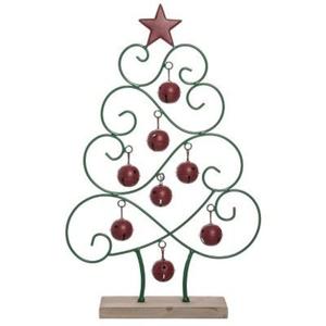 Impresionante apariencia Metal árbol de Navidad objeto Mesa exhibición fácil portátil al por mayor árbol de Navidad con estrella en la parte superior y campanas colgantes - Product Image 1