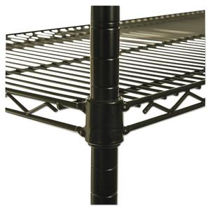 Alera ALESW503624BL Kit de estanterías industriales de alambre de cuatro niveles con certificación NSF, 36 pulgadas X 24 pulgadas X 72 Pulgadas Tipo de soporte negro - Product Image 6
