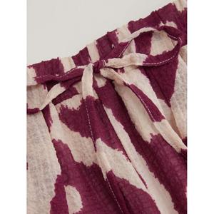 เสื้อกล้ามเอวลอยทรงสี่เหลี่ยมสำหรับผู้หญิงเสื้อครอปเอวลอยทรงสูงกางเกงขากว้างแนวแอบสแตรกต์แบบผูกเป็นปม - Product Image 6