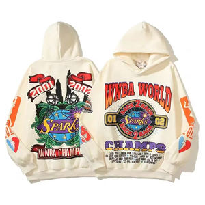 Sweat à capuche surdimensionné d'hiver en molleton de coton unisexe entièrement imprimé à la chaleur de qualité supérieure Sweat à capuche brodé avec logo personnalisé pour hommes - Product Image 1