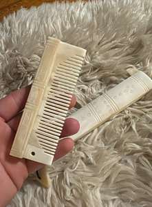 Peine de pelo de hueso de búfalo de primera calidad 100% ecológico hecho a mano producto artesanal natural - Product Image 4