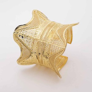 ขายส่ง14K 18K 24K สร้อยข้อมือแฟชั่น Kada & สร้อยข้อมือ, สร้อยข้อมือ Kada ขึ้นรูปพร้อมงานเส้นใย, สร้อยข้อมือหรูหราทองทองเหลือง - Product Image 2