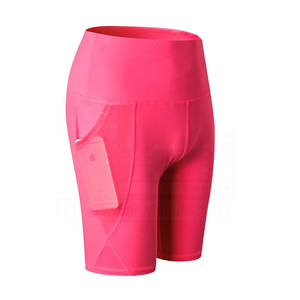Shorts de sport de compression athlétique haute performance respirants pour femmes, taille élastique, grande taille, en spandex/polyester - Product Image 1