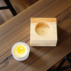 Artistic Resin & Wood Candlestick Holder Modern Handmade Customized Shape for Home Office <b>Desktop</b> <b>Shelf</b> Decoration - Product Image 4