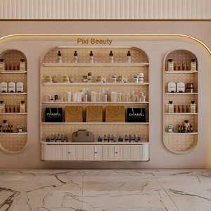 Présentoir de parfums pour salon de beauté, présentoir métallique personnalisé, mobilier de spa, accessoire de présentation pour comptoir de réception de salon de beauté - Product Image 3