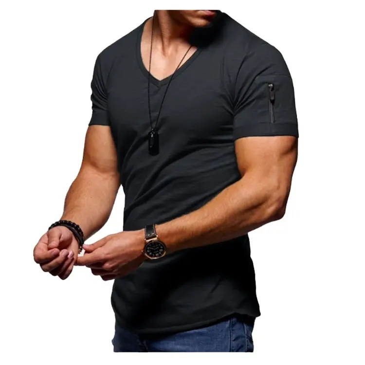 Novos Design Crewneck T-Shirt Vestuário fabricantes produzem Poliéster/Algodão Tripulação dos homens Pescoço T-Shirts com logotipo personalizado