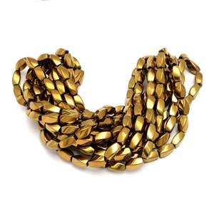 Cuentas de Hematita Dorada de Forma Ovalada, Hilo de Piedras Preciosas Metálicas para la Fabricación de Joyas, Venta al por Mayor de Moda - Product Image 6