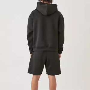 ชุดเสื้อผ้าคอตตอนฟลีซ2ชิ้นสำหรับผู้ชายชุดเสื้อผ้า2ชิ้นมีฮู้ดและกางเกงขาสั้น2026โลโก้ตามสั่ง - Product Image 2
