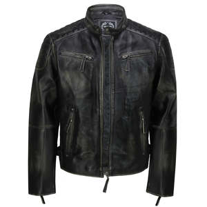 Chaqueta de cuero con cintura ceñida Chaqueta de cuero con puños ajustables Chaqueta de cuero con múltiples bolsillos - Product Image 3