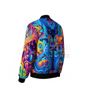 Veste bomber pour homme, fermeture éclair intégrale, col montant, coupe régulière, légère, élégante, grande taille, vente chaude, hiver, logo sur le devant - Product Image 4