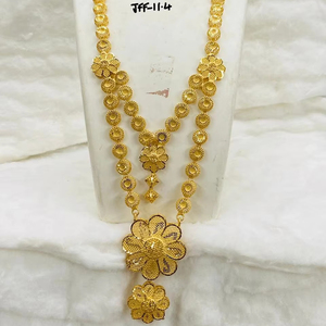 Ensemble de boucles d'oreilles collier en plaqué or 24 carats d'inspiration italienne directement expédié USA France Espagne Turquie Comores Mayotte - Product Image 1