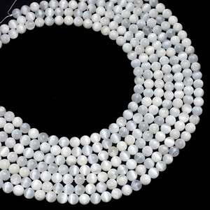 Cuentas de Selenita Blanca Pulida Natural Chakralume, Cuarzo, Piedras Preciosas, 15 Pulgadas, Sueltas, Tamaño del Orificio 0.8mm, para Fabricación de Joyería, Venta al Por Mayor - Product Image 2