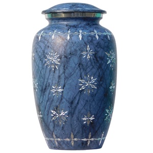 Urnes funéraires en aluminium pour adultes avec marbre bleu Urnes funéraires en métal pour cendres humaines - Product Image 4