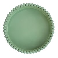 Plateau de service en laque verte brillante de haute qualité, conçu avec des graines de bois pour l'affichage du thé, du café, dans la décoration de la table à manger