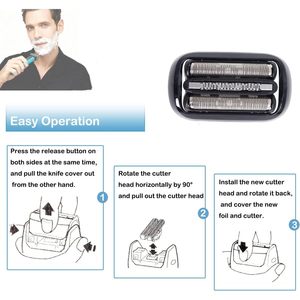 Têtes de rasage de rechange à double lame pour rasoir électrique homme, compatibles avec rasoir rotatif lavable pour le visage, pour utilisation en camping-car - Product Image 2