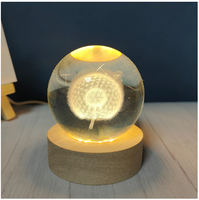Boule de cristal sculptée, chargement USB, veilleuse, ornements créatifs, cadeaux d'anniversaire, Articles d'ameublement, boule de cristal, décoration de la maison