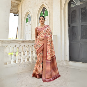Nouvel arrivage en gros de saris en soie Bhagalpuri luxueux tissu doux élégant Accents Zari Style moderne fête ethnique traditionnelle - Product Image 1