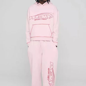 ชุดวอร์มเสื้อสวมหัวมีฮู้ดสำหรับผู้ชายโอเวอร์ไซซ์ปักลายตัดกันมีฮู้ดชุดวอร์มลำลองระบายอากาศคุณภาพสูง - Product Image 1