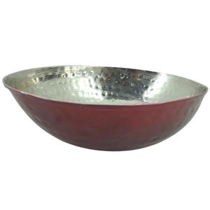 Ensemble de 2 bols en métal de conception classique en nickel de taille moyenne avec bol de service en fer de couleur bleue pour vaisselle et table en vrac - Product Image 6