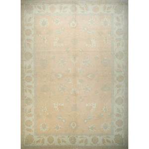 Alfombras de Lana Anudadas a Mano Aalam, Rojas y Naranjas con Patrones Florales y Abstractos, Rectangulares de 9x12 para Sala de Estar y Dormitorio, Pae-789 - Product Image 1