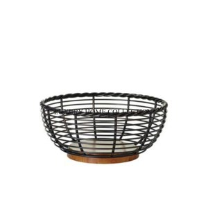 Premium Quality <b>Wooden</b> Iron Fruits and Bread <b>Basket</b> for a Stylish Touch in Your Dining Room or Kitchen Space at Best Rate - Product Image 1