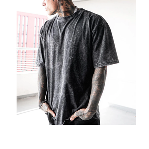 Precio al por mayor Loose Fit Oversize Drop Shoulder Hombres Casual Camisetas Heavyweight 100% Cotton Blank Tallas grandes Camisetas para hombres - Product Image 2