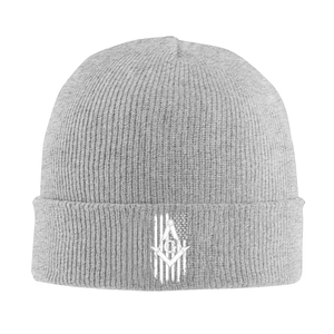 Gorro Masónico con Bandera Americana y Compás Cuadrado, Gorro Cálido de Invierno para Hombre y Mujer, Gorro de Punto Acrílico - Product Image 3