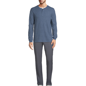 Premium Custom Men's Knitted Pants Black Button Fly <b>Soft</b> Knit Fabric Straight Mid Waist-Stylish Casual Comfort Custom Logo - Product Image 6