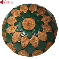 Pouf marocain artisanal en cuir, fauteuil pouf ottoman moderne, décoration de chambre à coucher écologique, vente en gros