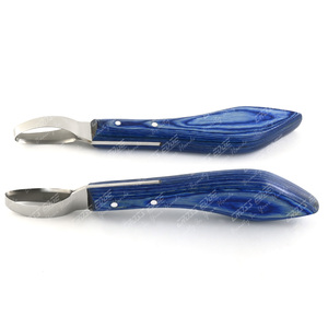 Outil de coupe de maréchal-ferrant de haute qualité lame de boucle à Double tranchant durable boucle de poignée en bois poignée confortable en acier inoxydable - Product Image 1