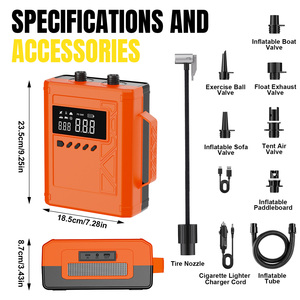 <span class=keywords><strong>Pompe</strong></span> à air électrique haute pression 14,8 V avec écran LED et gonflage rapide pour <span class=keywords><strong>paddle</strong></span> board, kayak, voiture et vélo - Product Image 6