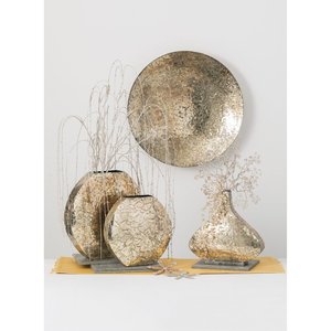 Juego de 2 floreros decorativos de metal con acabado natural perfecto para accesorios de decoración de hogar y hotel - Product Image 3