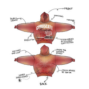เสื้อฮู้ดดี้ทรงบ็อกซี่แบบครอป สไตล์สตรีทแวร์ ผ้าหนาพิเศษ พิมพ์ลาย ล้างสีแบบแอซิด ประดับคริสตัล ทรงโอเวอร์ไซส์ ขาดๆ สำหรับผู้ชาย - Product Image 2