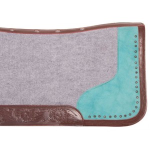 Tapis de selle de cheval véritable de qualité supérieure 32 "x 31" x 1 "épaisseur cuir classique travail avec doublure en tissu - Product Image 4