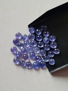 Nouveauté, Tanzanite naturelle rare, cabochon rond, couleur bleu velours, Tanzanite pour fabricants de bijoux, Tanzanite Art Déco - Product Image 2