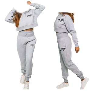 Pakistan Manufacturer <b>Women's</b> Tracksuit 100% Cotton Solid Color Vintage <b>Pattern</b> 2 Piece Long Set <b>Fleece</b> - Product Image 1