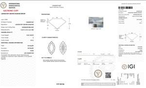 เพชรที่ปลูกในห้องทดลองขนาด2.08กะรัตได้รับการรับรองจากอีจีไอ VVS2หินใส - Product Image 5