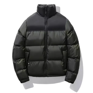 Veste en duvet d'hiver pour hommes manteau à capuche rempli d'oie avec chapeau détachable personnalisé processus tricoté chaud style décontracté veste rembourrée - Product Image 2