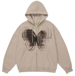 Sudaderas con capucha de invierno de manga larga de algodón Terry de la mejor calidad para mujer, cuello con capucha transpirable antibolitas con bordado 3D de lavado ácido - Product Image 1