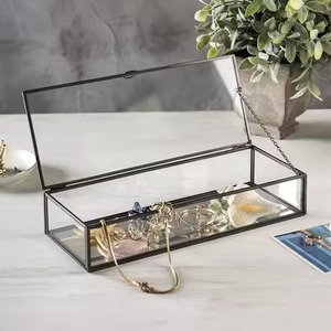 Caja Organizadora de Almacenamiento de Vidrio Antiguo de Cobre con Compartimentos para Accesorios y Joyas de Mujer, Gran Venta - Product Image 4