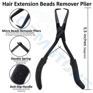 Kit d'outils professionnels pour extensions de cheveux en acier inoxydable : pinces, aiguilles, crochets, boucles, ciseaux pour l'installation en salon - Product Image 3