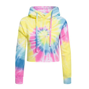 <b>Top</b> Quality <b>Ladies</b> Crop <b>Top</b> Hoodies Tai Dai Full <b>Sleeve</b> Length Pullover Women's Outfits Crop <b>Top</b> Hoodie With Custom Size - Product Image 6