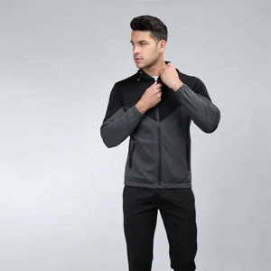 Survêtement à capuche 100% coton confortable et élégant pour hommes, couleur bloquée de haute qualité pour une tenue décontractée et des aventures en plein air - Product Image 4