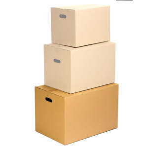 Robust 60x40x40 cm Kraft Paper Cardboard <b>Box</b> Handles for Moving Shipping <b>Clothes</b> Coats Recycled Materials Also for Bedding - Product Image 4