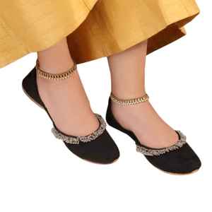 Zapatos Planos de Cuero Khussa Jutti de Lujo para Mujer, Hechos a Medida, Estilo Mojari Punjabi, Vestido Étnico Indio, AA IMPEX, Todas las Temporadas, Todos los Tamaños - Product Image 1