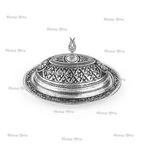 Plat à beurre de service martelé en acier inoxydable avec vaisselle de cuisine de forme ronde de la plus grande qualité - Product Image 3