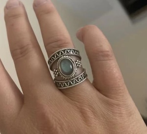 Bague en labradorite bleue naturelle, argent sterling 925, labradorite faite à la main, bijoux pour femmes, bague de mariage, cadeau pour elle - Product Image 5